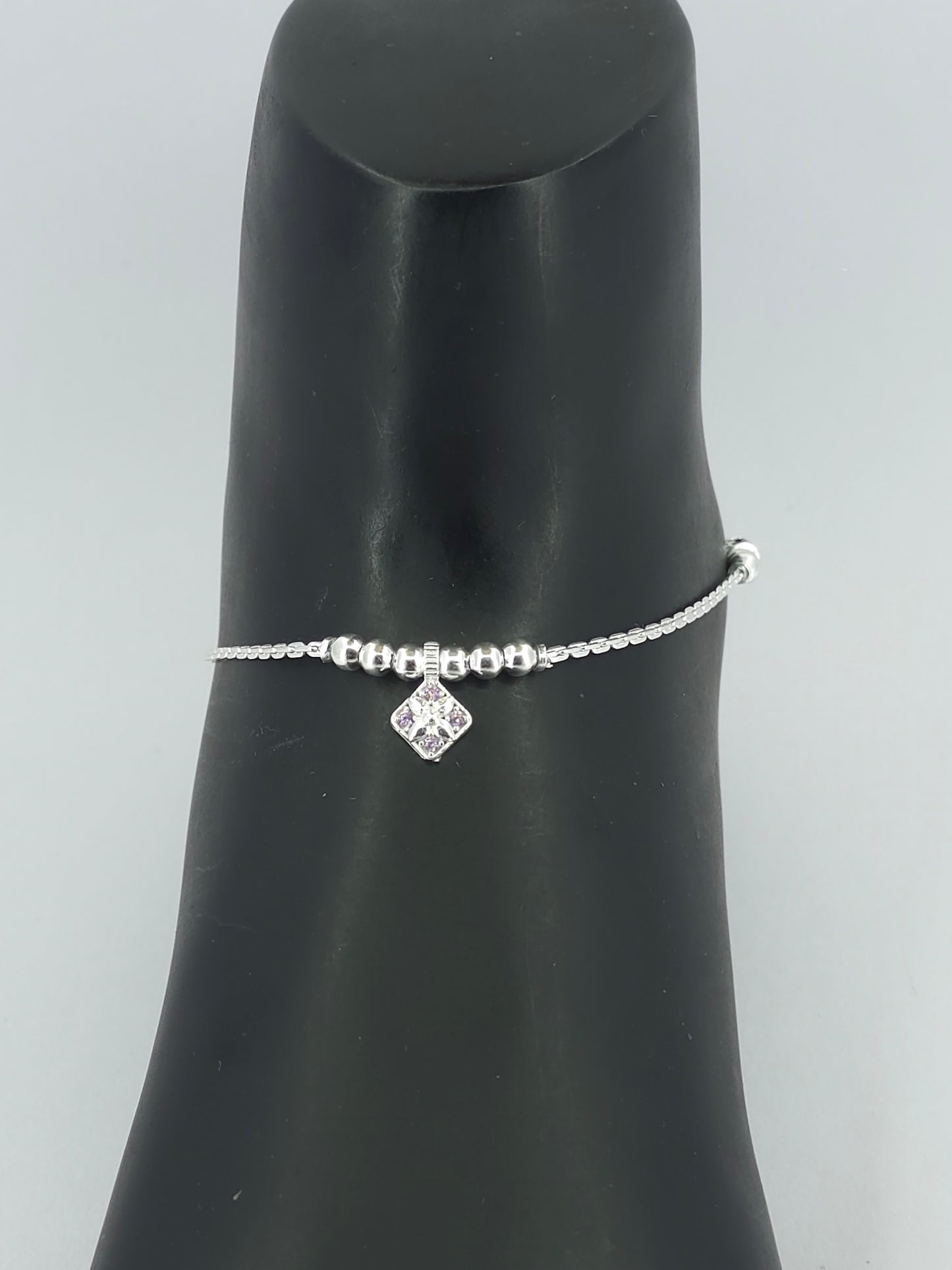 Branded : Aditi Ornaments | Silver CZ Anklet Chain Payal | Affordable & Durable | Id : ACP5