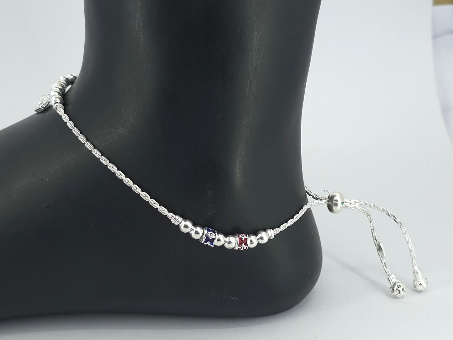 Branded : Aditi Ornaments | Silver CZ Anklet Chain Payal | Affordable & Durable | Id : ACP5