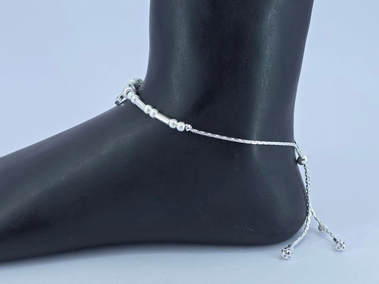 Branded : Aditi Ornaments | Silver CZ Anklet Chain Payal | Affordable & Durable | Id : ACP3