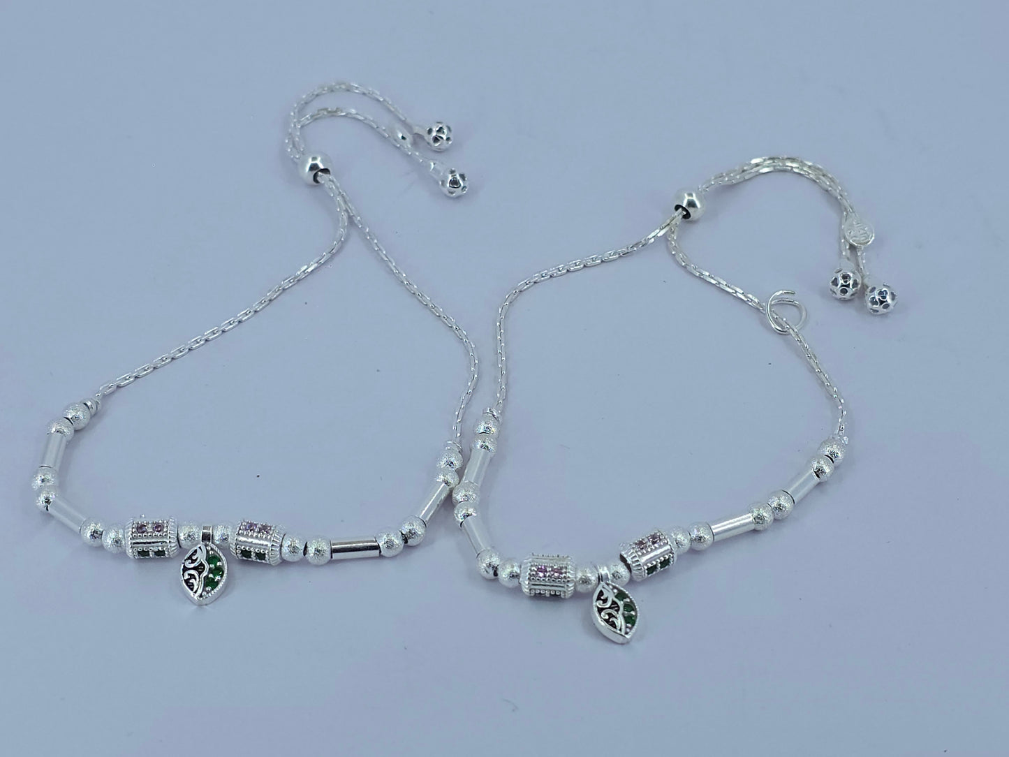 Branded : Aditi Ornaments | Silver CZ Anklet Chain Payal | Affordable & Durable | Id : ACP3