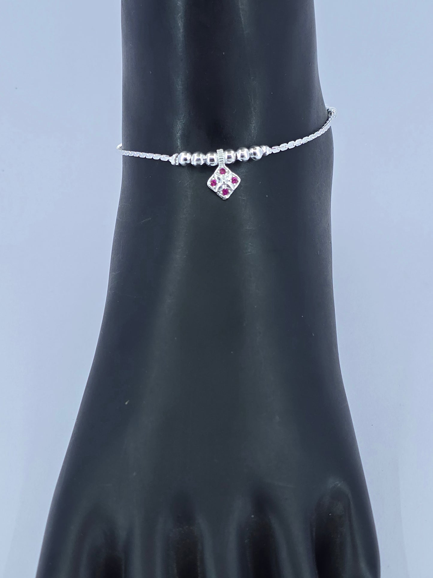 Branded : Aditi Ornaments | Silver CZ Anklet Chain Payal | Affordable & Durable | Id : ACP2