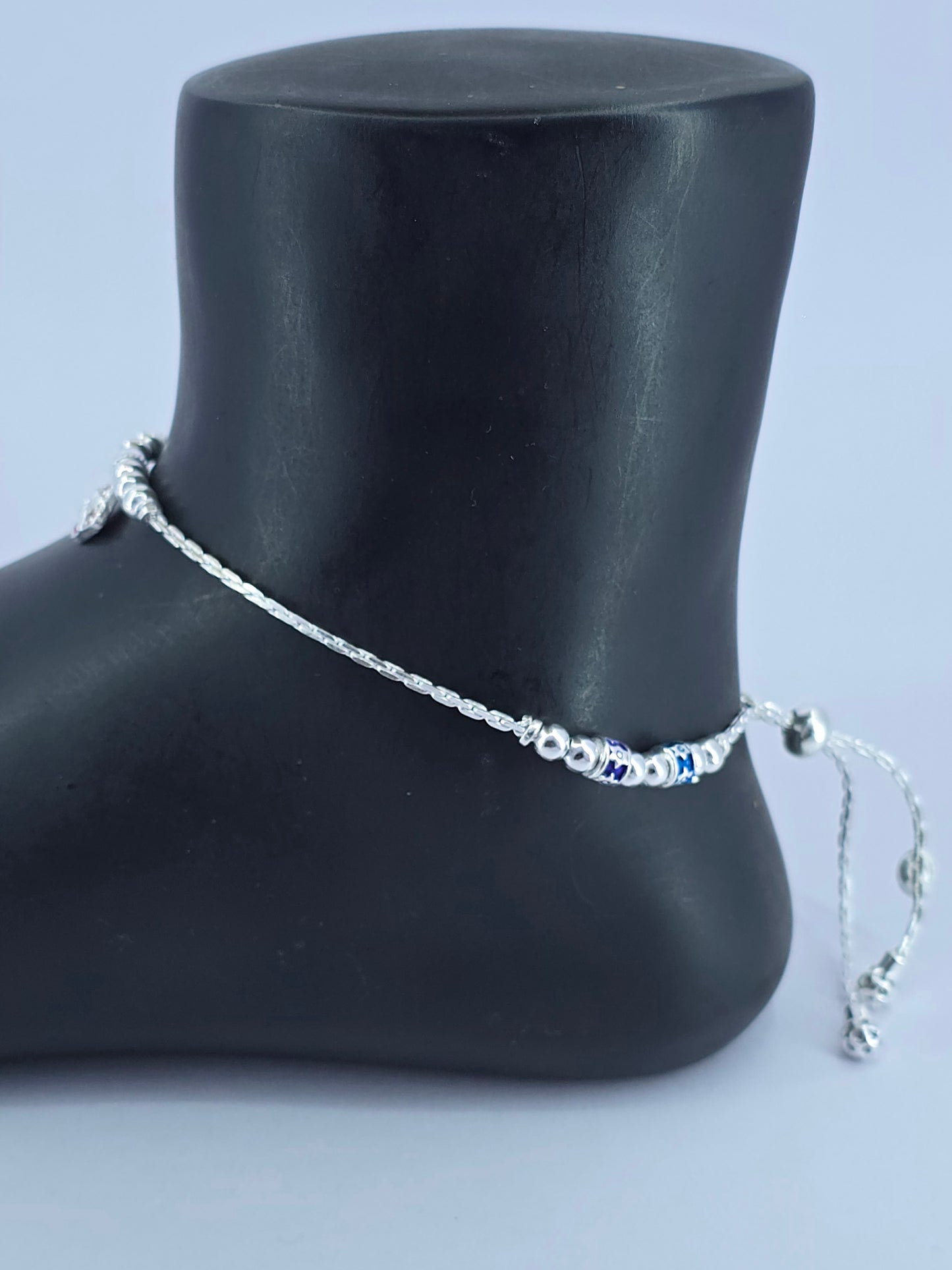 Branded : Aditi Ornaments | Silver CZ Anklet Chain Payal | Affordable & Durable | Id : ACP2