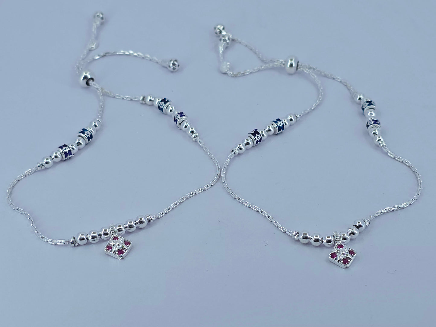 Branded : Aditi Ornaments | Silver CZ Anklet Chain Payal | Affordable & Durable | Id : ACP2